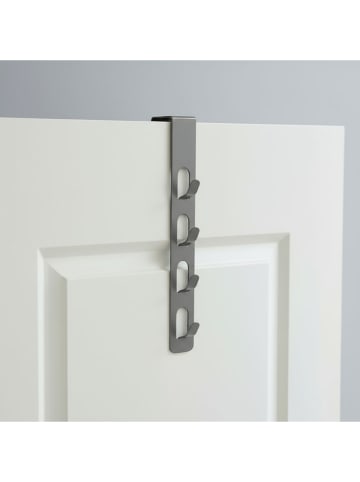 Smarto Metallico Listwa w kolorze szarym z haczykami na drzwi - 4,5 x 25 x 4,5 cm