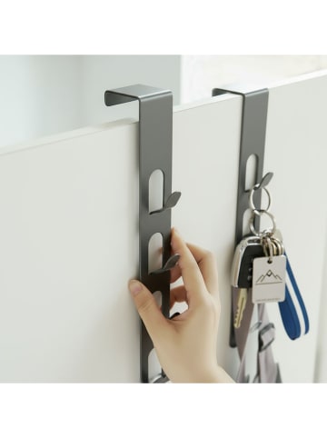 Smarto Metallico Türhakenleiste in Grau - (B)4,5 x (H)25 x (T)4,5 cm