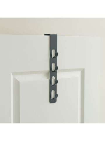 Smarto Metallico Listwa w kolorze antracytowym z haczykami na drzwi - 4,5 x 25 x 4,5 cm