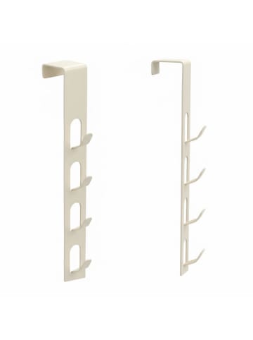 Smarto Metallico Listwa w kolorze kremowym z haczykami na drzwi - 4,5 x 25 x 4,5 cm