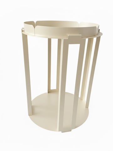 Smarto Metallico Beistelltisch in Creme - (H)58 x Ø 42 cm