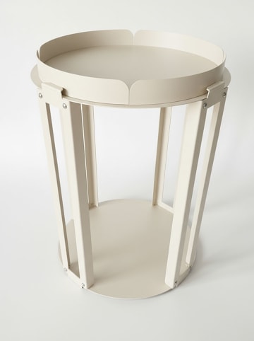 Smarto Metallico Bijzettafel crème - (H)58 x Ø 42 cm