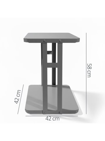 Smarto Metallico Beistelltisch in Schwarz - (B)42 x (H)58 x (T)42 cm