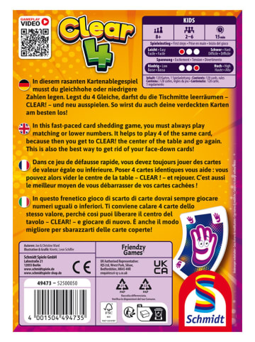 Schmidt Spiele Kartenspiel "Clear 4" - ab 8 Jahren