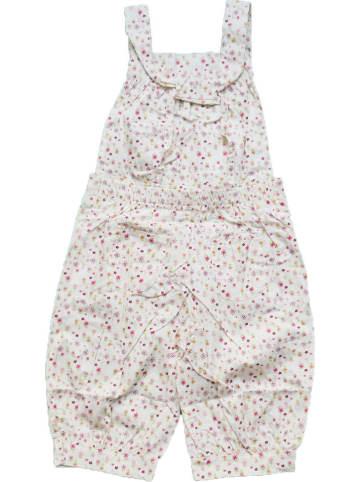 Deux ans de vacances Ogrodniczki w kolorze kremowym ze wzorem