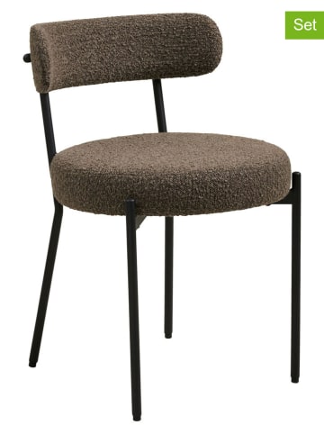 House Nordic 2-delige set: eetkamerstoelen "Badalona" bruin/zwart - (B)49,5x(H)72,5x(D)47 cm