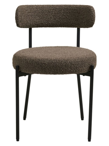 House Nordic 2-delige set: eetkamerstoelen "Badalona" bruin/zwart - (B)49,5x(H)72,5x(D)47 cm