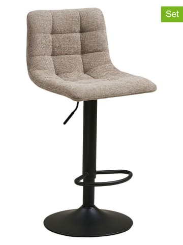 House Nordic 2-delige set: barstoelen "Middelfart" grijs/zwart - (B)43 x (H)88 x (D)45 cm