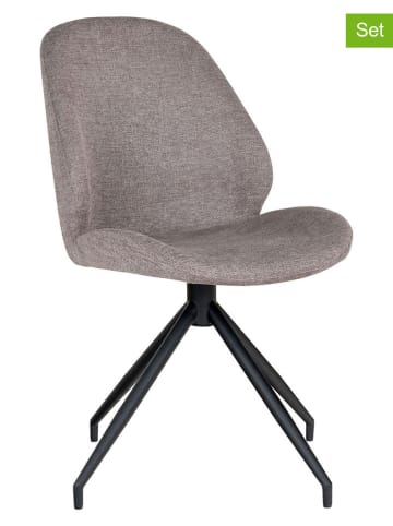 House Nordic 2-delige set: eetkamerstoelen "Monte Carlo" grijs - (B)60 x (H)88 x (D)50 cm