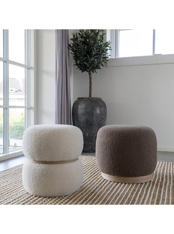 House Nordic Pouf "Belfort" in Hellbraun - (B)44,5 x (H)40 cm