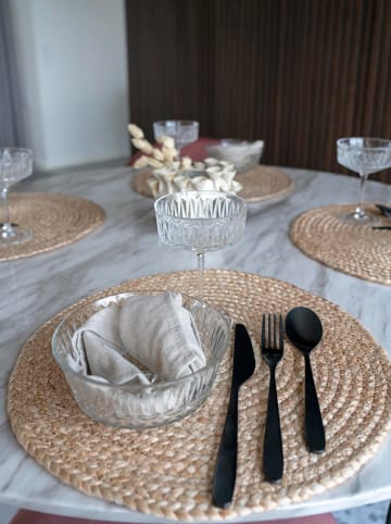 House Nordic 4-delige set: placemats lichtbruin - Ø 38 cm