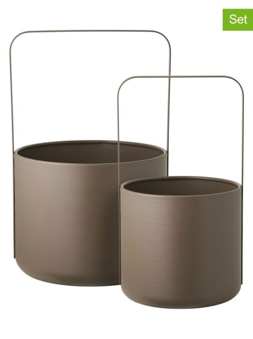 House Nordic 2er-Set: Blumentöpfe in Braun