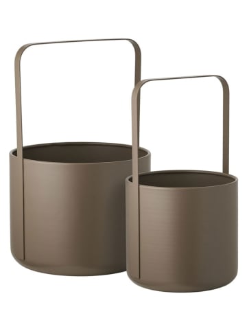 House Nordic 2-delige set: bloempotten bruin