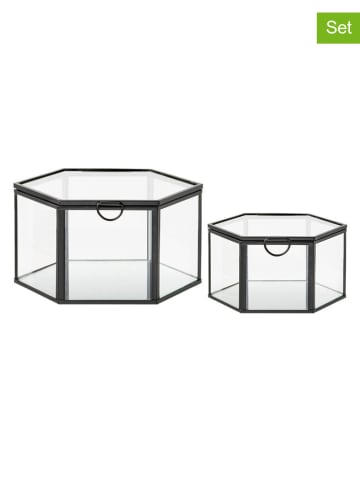 House Nordic Pojemniki szklane (2 szt.) "Torpe" w kolorze czarnym