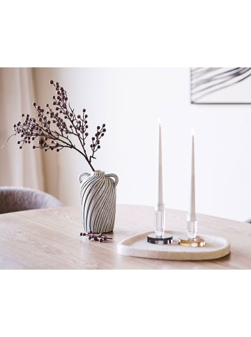 House Nordic Świecznik w kolorze brązowo-białym - wys. 10 x Ø 8,5 cm