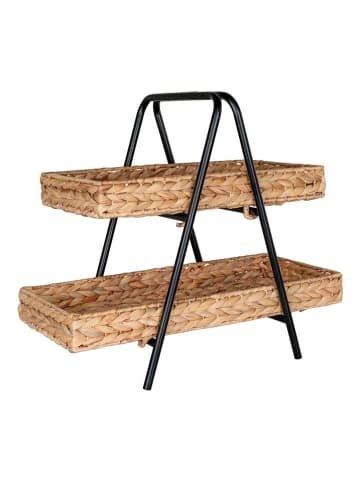 House Nordic Dekotablett in Hellbraun/ Schwarz - (B)42 x (H)43,5 x (T)23 cm