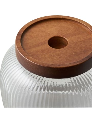 House Nordic 2-delige set: voorraadglazen "Maya" transparant/bruin