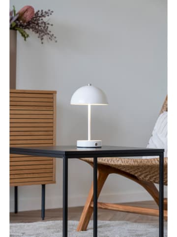 House Nordic Ledtafellamp "Holt" wit/zilverkleurig - (H)25 x Ø 15 cm