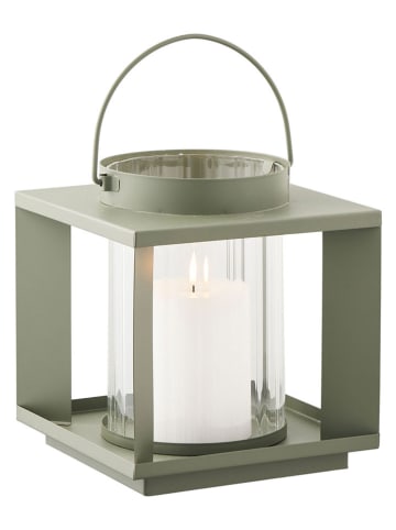 House Nordic Laterne "Lohals" in Grün/ Transparent - (B)18 x (H)20,5 x (T)18 cm