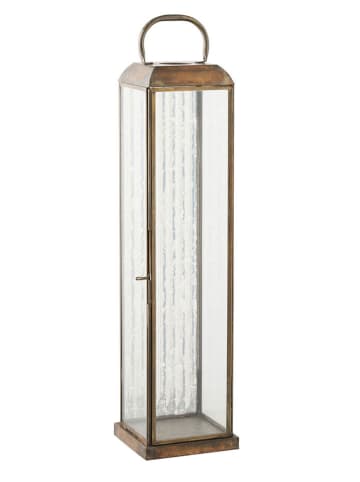House Nordic Lantaarn "Herslev" bruin/transparant - (B)12 x (H)49 x (D)12 cm