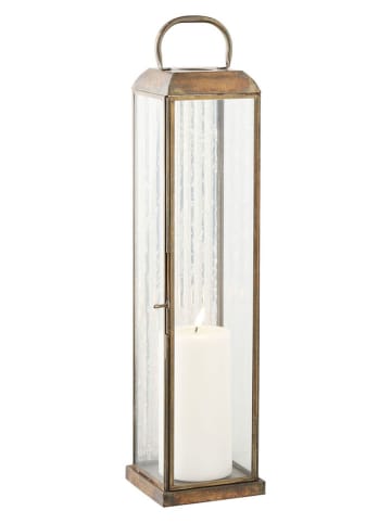 House Nordic Lantaarn "Herslev" bruin/transparant - (B)12 x (H)49 x (D)12 cm