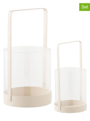 House Nordic 2-delige set: kaarshouder transparant/beige