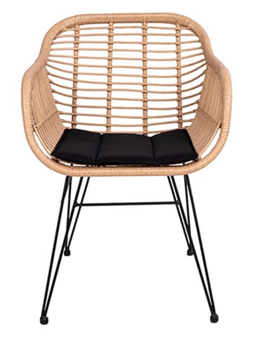 House Nordic 2-delige set: stoelen beige/zwart - (B)60 x (H)82 x (D)57 cm