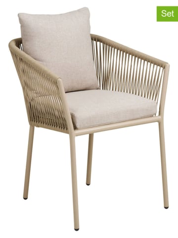 House Nordic 4-delige set: eetkamerstoelen "Salerno" crème/beige - (B)61 x (H)78 x (D)60 cm