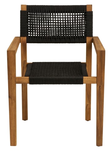House Nordic 2-delige set: eetkamerstoelen "Anzio" zwart/bruin - (B)60 x (H)83 x (D)57 cm