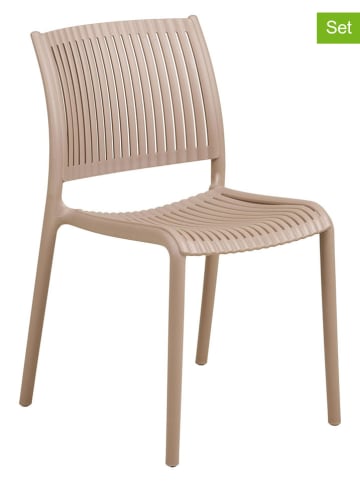 House Nordic 4-delige set: eetkamerstoelen "Manzano" taupe - (B)56 x (H)81 x (D)49 cm