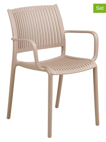 House Nordic 4-delige set: eetkamerstoelen "Manzano" taupe - (B)56 x (H)81 x (D)56 cm