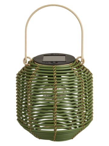 House Nordic LED-Solar-Laterne "Crewe" in Grün - (H)15,5 x Ø 15 cm  