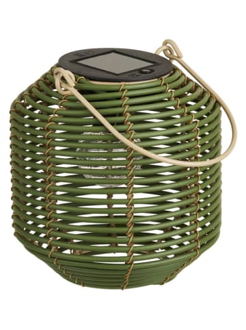 House Nordic LED-Solar-Laterne "Crewe" in Grün - (H)15,5 x Ø 15 cm  