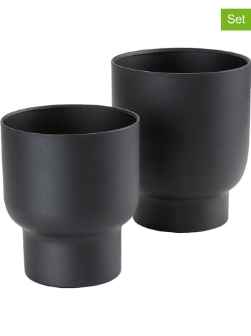 House Nordic Doniczki (2 szt.) "Fulda" w kolorze czarnym