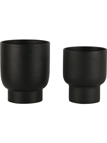 House Nordic 2er-Set: Blumentöpfe "Fulda" in Schwarz