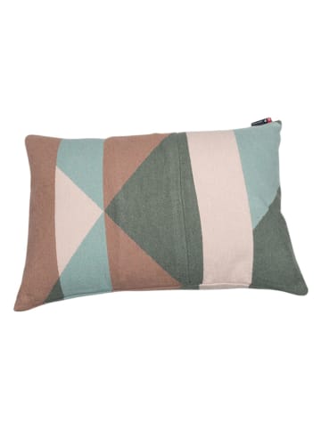 David Fussenegger Kissenhülle "Nova - Dreiecke" in Grün/ Hellbraun/ Creme