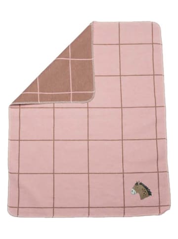 David Fussenegger Decke "Juwel - Karo/Pferd " in Rosa/ Hellbraun