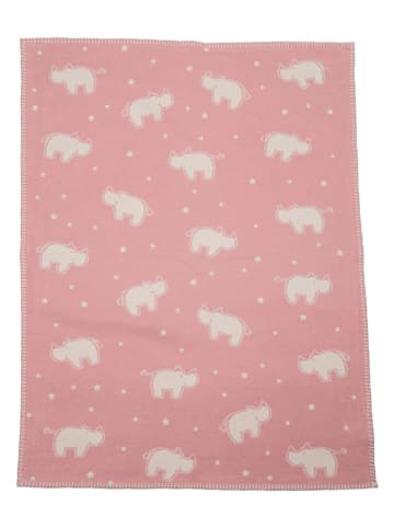 David Fussenegger Decke "Lena - Nashörner" in Rosa/ Creme
