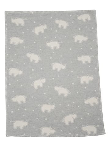 David Fussenegger Decke "Lena - Nashörner" in Grau/ Creme