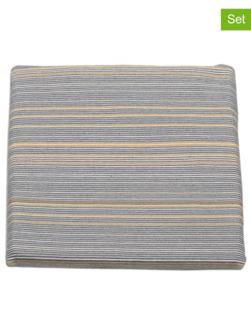 David Fussenegger 2er-Set: Sitzkissen "Goliath - Streifen" in Grau/ Gelb