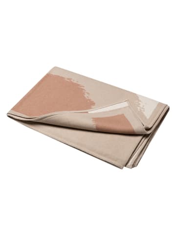 David Fussenegger Baumwolldecke "Luca - Pinselstruktur Abstrakt" in Beige/ Gelb