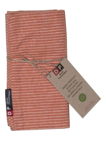 David Fussenegger 2er-Set: Kissenhüllen "Nizza - Nadelstreifen"  in Orange