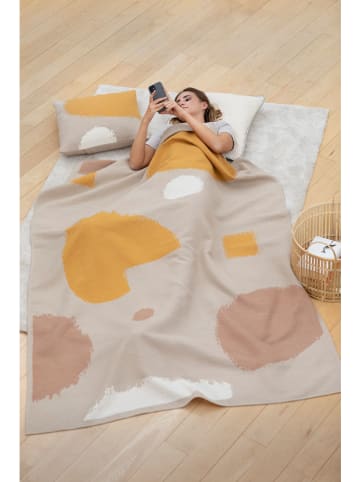 David Fussenegger Kissenhülle "Nova - Pinselstruktur Abstrakt" in Beige/ Gelb