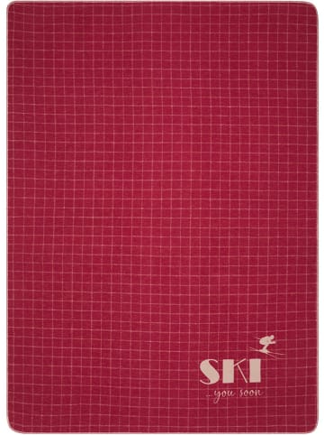 David Fussenegger Koc flanelowy "Silvretta - Ski You Soon" w kolorze czerwonym