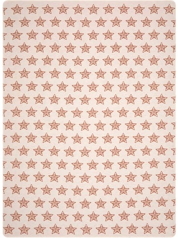 David Fussenegger Koc flanelowy w kolorze bordowo-kremowym