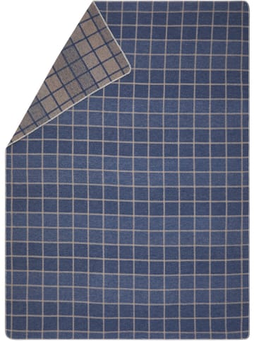 David Fussenegger Koc flanelowy "Silvretta - Karo" w kolorze granatowym