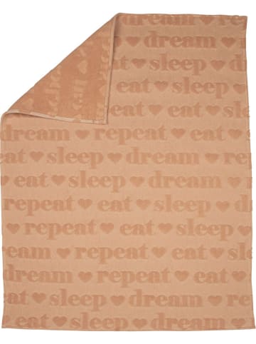 David Fussenegger Decke "Riga - Eat Sleep..." in Hellbraun