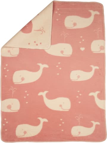 David Fussenegger Kocyk "Maja - Wal Allover" w kolorze jasnoróżowo-kremowym