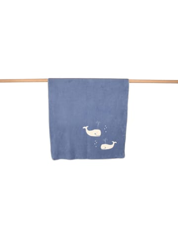 David Fussenegger Decke "Maja - Wale" in Blau/ Weiß