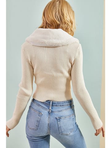 Bianco Lucci Cardigan in Creme